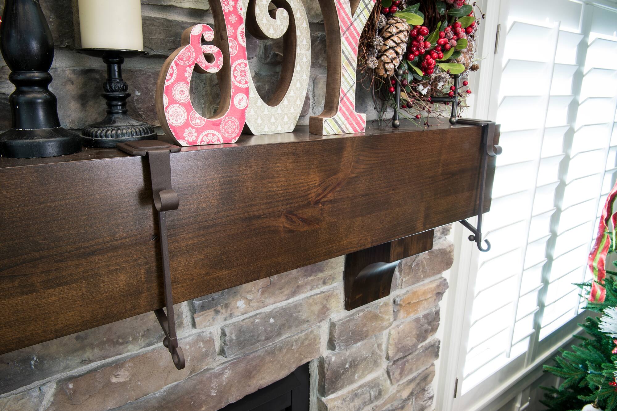Mantel Garland & Christmas Stocking Holder